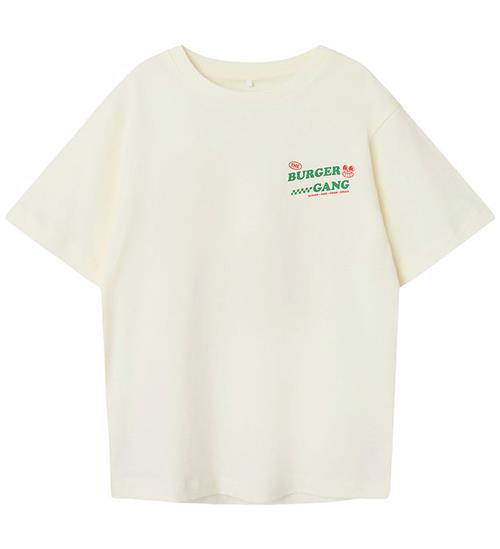 Se Name It Name It T-Shirt - NkmOveryn - Cloud Dancer/Burger ved KidsWorld