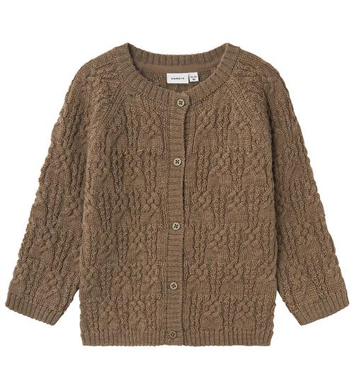 Se Name It Cardigan - Uld - Strik - NmfWrilla - Walnut ved KidsWorld