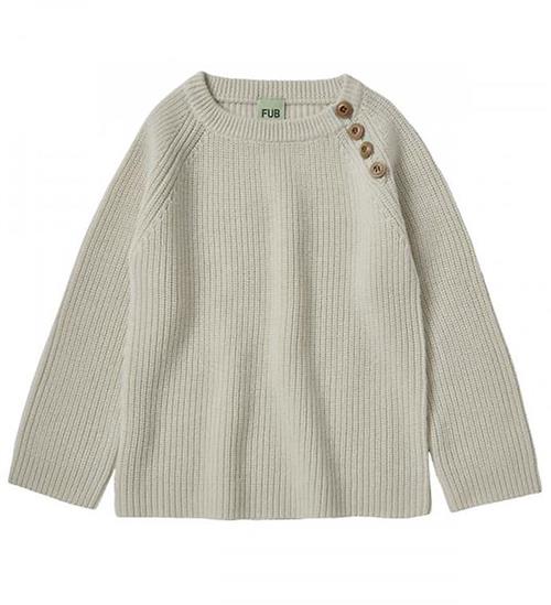 Se FUB Bluse - Uld - Rib Sweater - Ecru ved KidsWorld