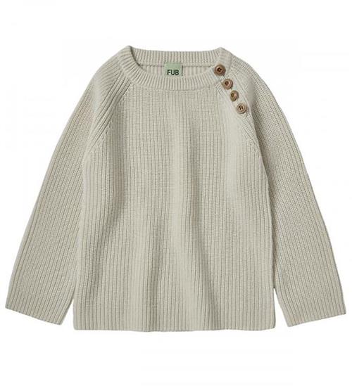 Se FUB Bluse - Uld - Rib Sweater - Ecru ved KidsWorld