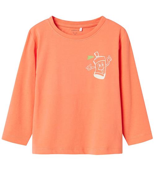 Name It Bluse - NmmNova - Fusion Coral m. SpraydÃ¥se