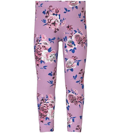 Se Name It Leggings - NmfVivian - Pastel Lavender m. Blomster ved KidsWorld