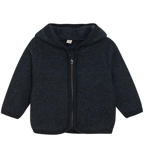 Se Huttelihut Cardigan - Uldfleece - Navy m. Ã?rer ved KidsWorld