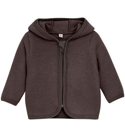 Se Huttelihut Huttelihut Cardigan - Uldfleece - Raisin m. Ã?rer ved KidsWorld