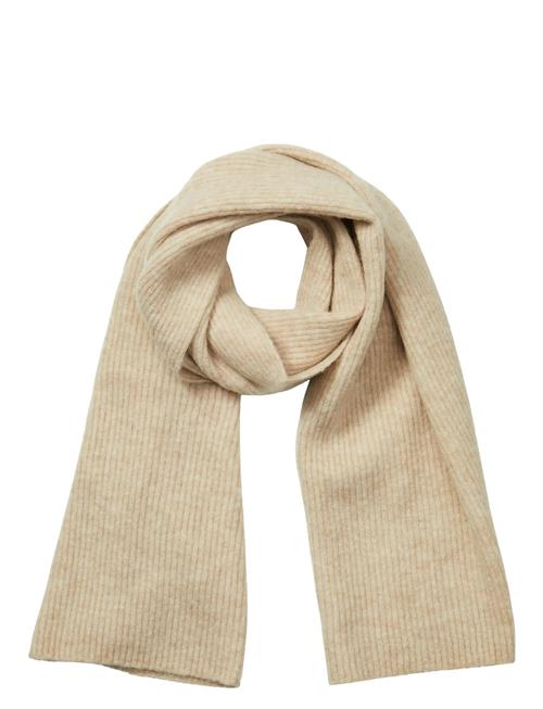 Slfmaline Lano Knit Scarf Noos Selected Beige
