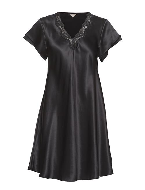 Lady Avenue Pure Silk - Nightgown W.lace, Short Lady Avenue Black