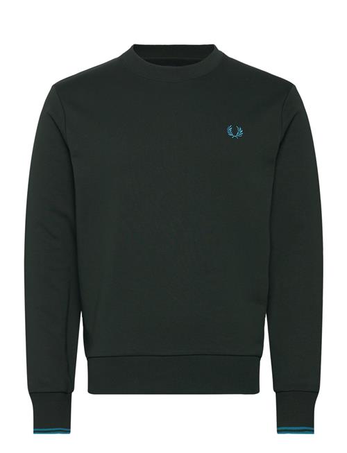 Se Fred Perry Crew Neck Sweatshirt Fred Perry Green ved Booztlet