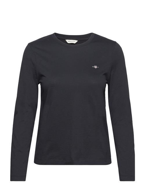 Se GANT Reg Shield Ls T-Shirt GANT Black ved Booztlet