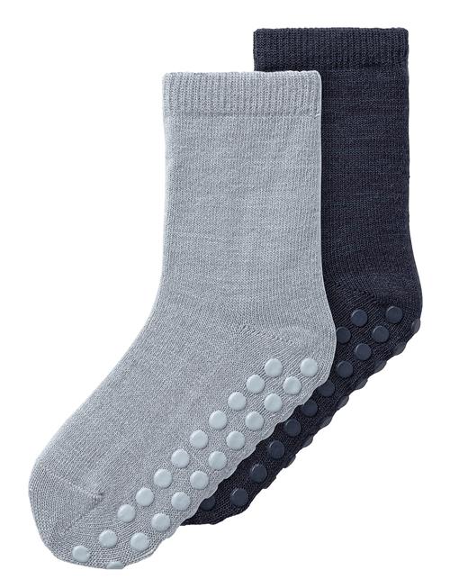 name it Nmmwak Wo/Bl 2P Sock W/Non Skid Name It Navy