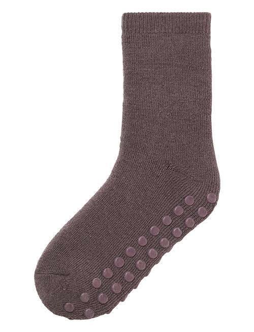 name it Nmfwaksi Wo/Bl Terry Sock W/Non Skid Name It Brown