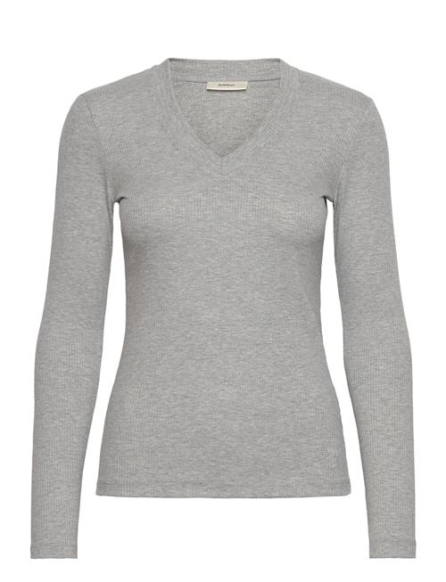 Dagnaiw Melange V-Neck Ls InWear Grey