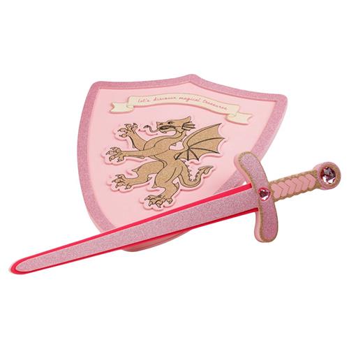 Konges Sløjd Princess Sword And Shield  Pink Glitter | Lyserød | 01