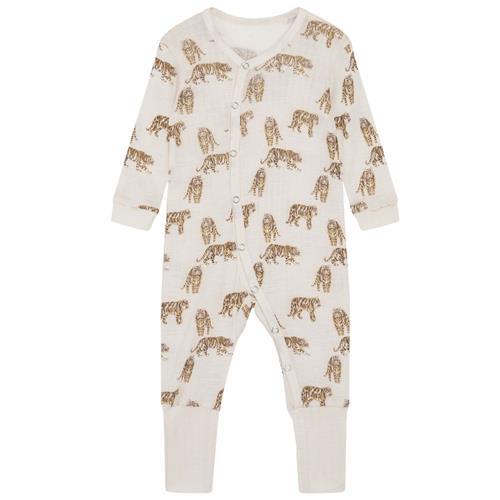 Se Hust&Claire Mocel Mønstret Pyjamas French Oak | Brun | 62 cm ved Babyshop