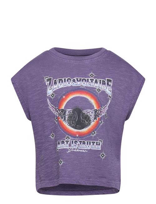 Se Zadig & Voltaire Kids Short Sleeves Tee-Shirt Zadig & Voltaire Kids Purple ved Booztlet