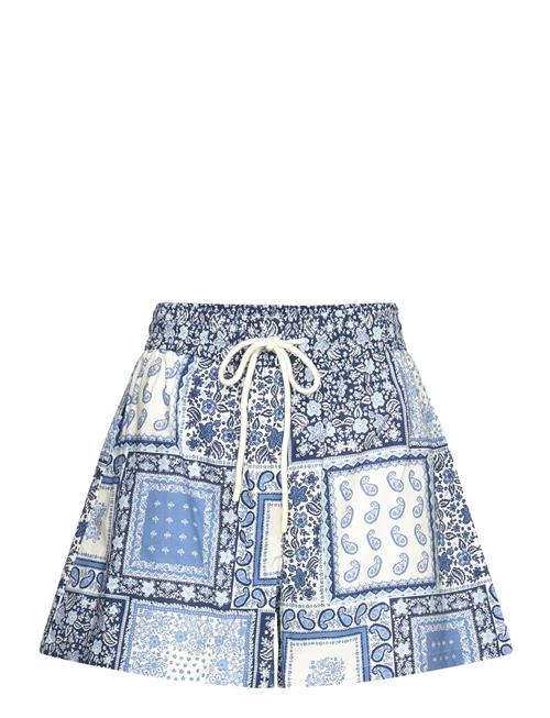 Malina Julia High Rise Patchwork Shorts Malina Blue