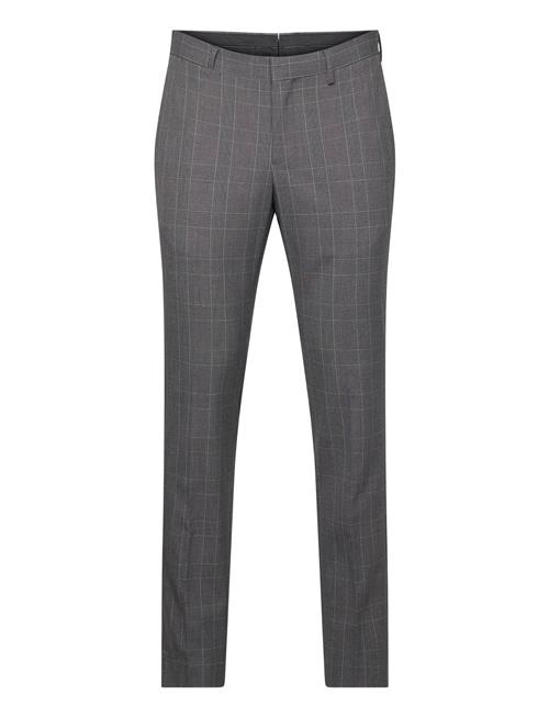 Se Mango Super Slim-Fit Tailored Check Trousers Mango Grey ved Booztlet