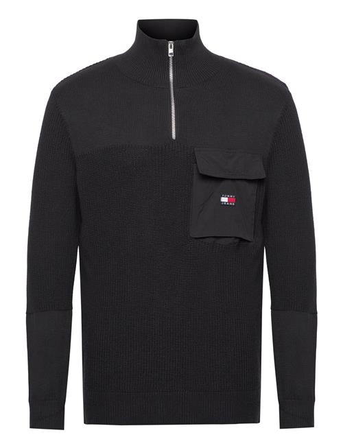 Tommy Jeans Tjm Reg Mix Fabric Tech Sweater Tommy Jeans Black