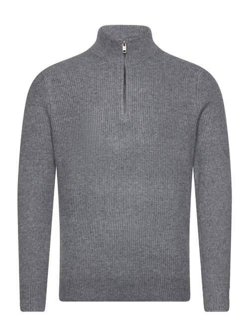 Mango Ribbed Sweater With Zip Mango Grey