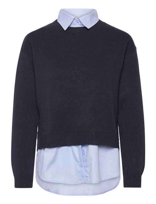 Mango Combined Shirt Sweater Mango Navy