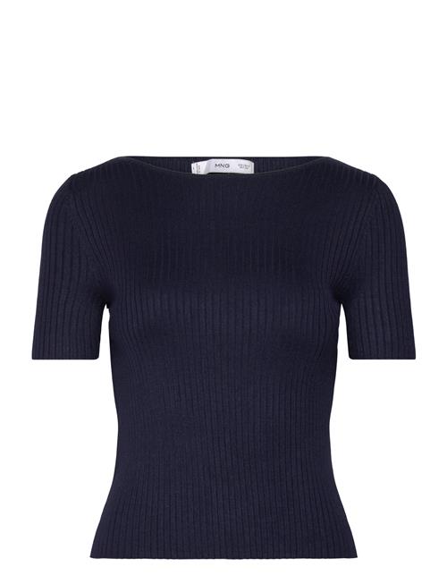 Short-Sleeved Fine-Knit T-Shirt Mango Navy