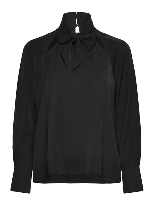 Carmen Crepe Tie Blouse French Connection Black