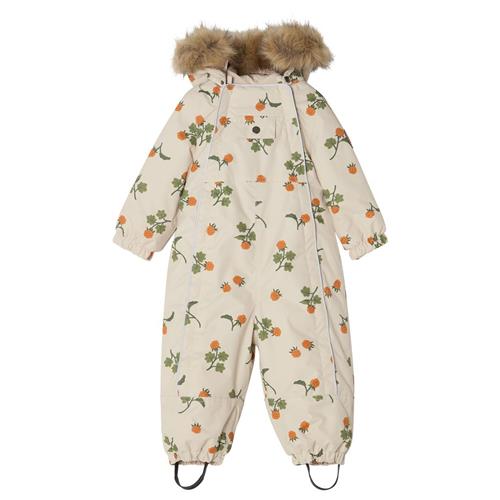 Se Kuling Val D'Isere Mønstret Flyverdragt Med Multebærer Foggy White | Hvid | 92 cm ved Babyshop