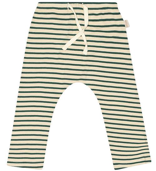 Se Petit Piao Bukser - Rib - Modal - Emeralda Green/Dark Off White ved KidsWorld