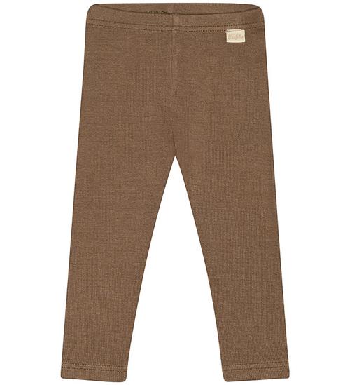 Se Petit Piao Leggings - Rib - Modal - Chocolate Brown ved KidsWorld