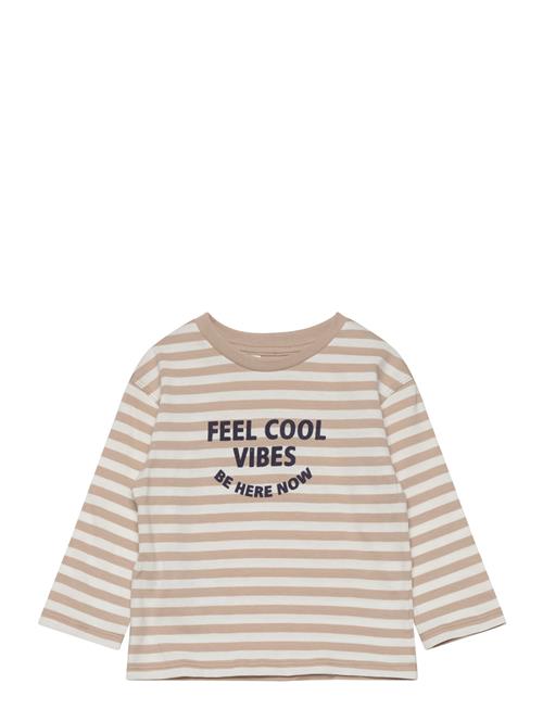 Mango Striped Long Sleeves T-Shirt Mango Beige