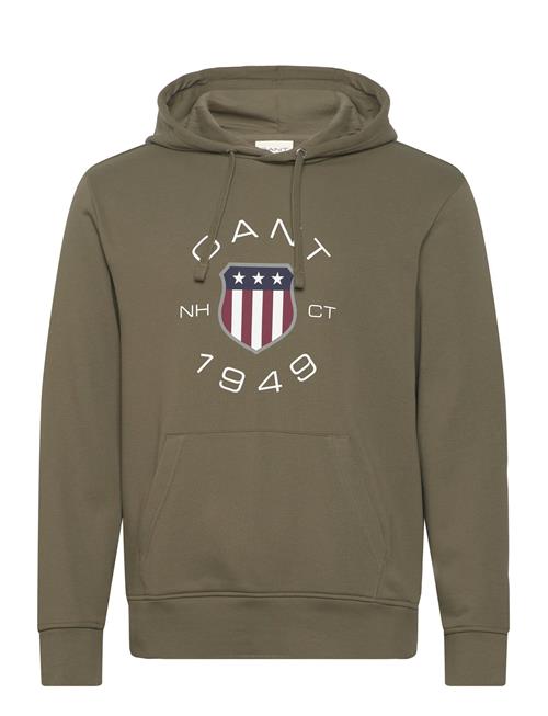 Se GANT Print Sweat Hoodie GANT Khaki ved Booztlet