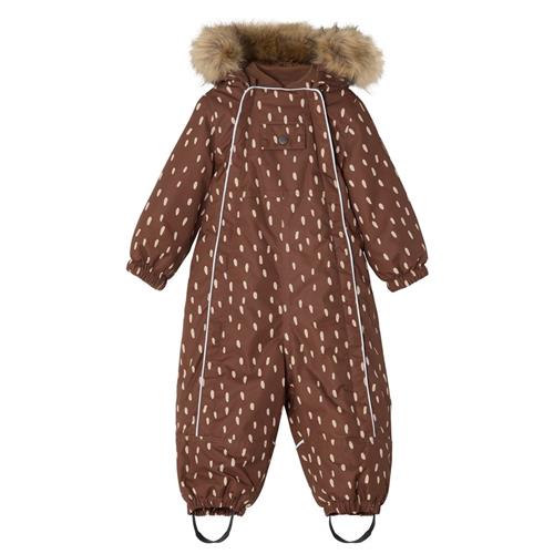 Se Kuling Val D'Isere Prikket Flyverdragt Brun | Brun | 86 cm ved Babyshop