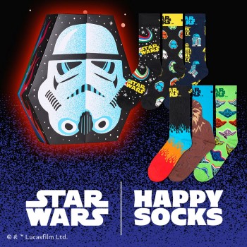 Happy socks Strømper 6P Star Wars Stormtrooper Gift Box Flerfarvet bomuld Str 41/46