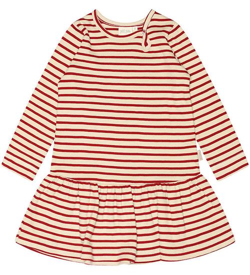 Se Petit Piao Petit Piao Kjole - Rib - Modal - Chili Pepper/Dark Offwhite ved KidsWorld