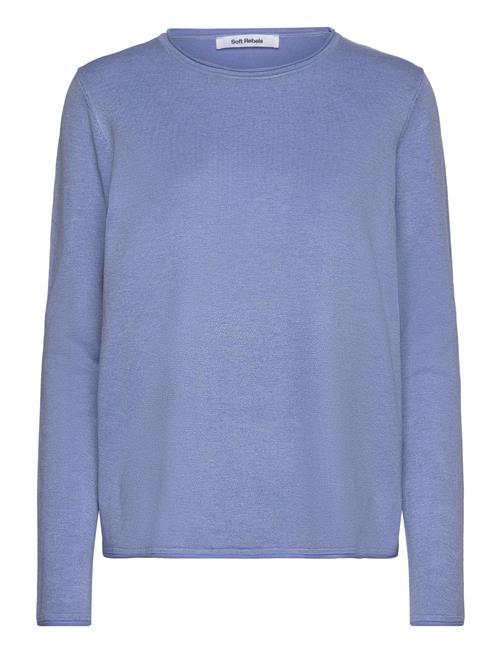 Se Soft Rebels Srmarla O-Neck Roll Edge Knit Soft Rebels Blue ved Booztlet