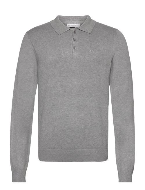 Lindbergh Long Sleeve Knitted Poloshirt Lindbergh Grey