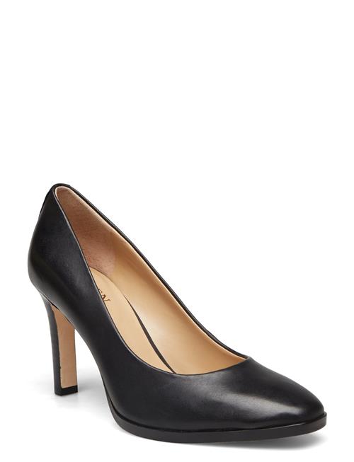 Se Lauren Ralph Lauren Camila Burnished Leather Pump Lauren Ralph Lauren Black ved Booztlet