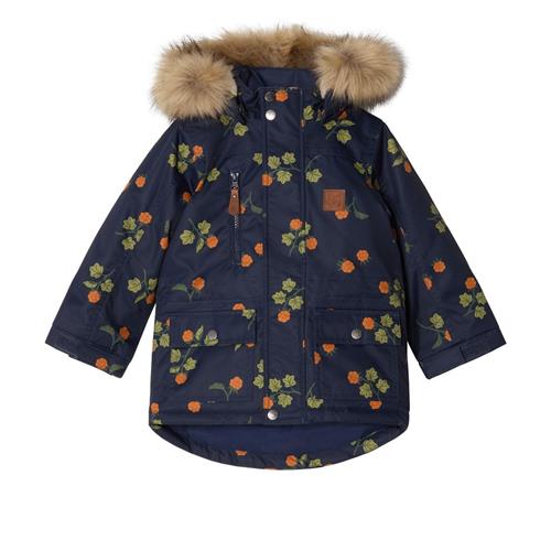 Se Kuling Val Thorens Mønstret Parka Med Multebærer Navyblå | Marine blå | 116 cm ved Babyshop