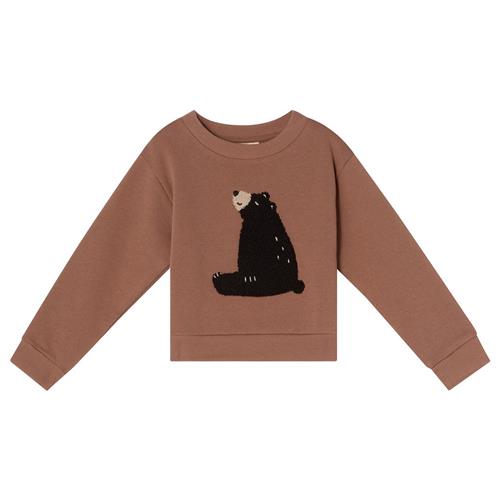 Kuling GOTS Heraklion Sweatshirt Black Bear Appliqué | Brun | 86/92 cm