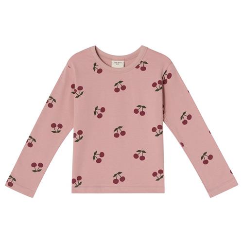 Se Kuling GOTS Athens Mønstret Langærmet T-shirt Med Kirsebær Woody Rose | Lyserød | 134/140 cm ved Babyshop