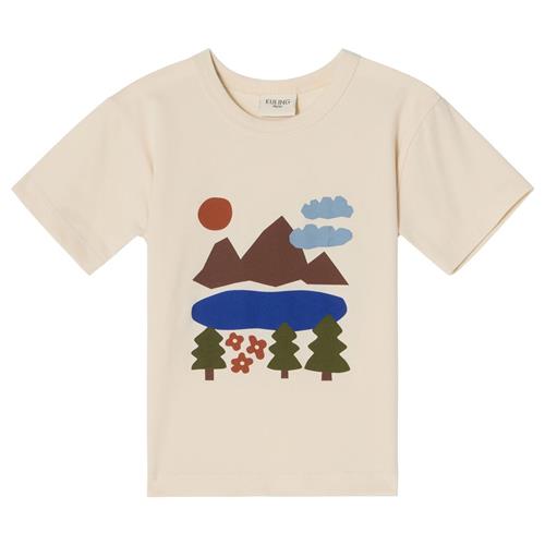 Kuling GOTS Santorini T-shirt Doodle Map | Hvid | 74/80 cm