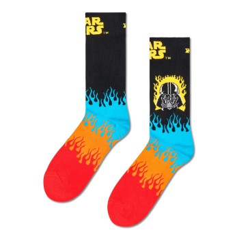 Se Happy socks Strømper Star Wars Dart Vader Sock Sort mønstret bomuld Str 41/46 ved Timarco