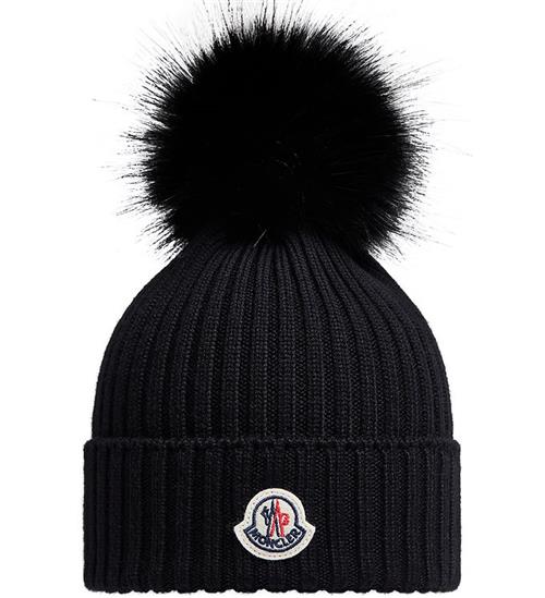 Se Moncler Hue - Strik - Uld - Navy m. Kvast ved KidsWorld