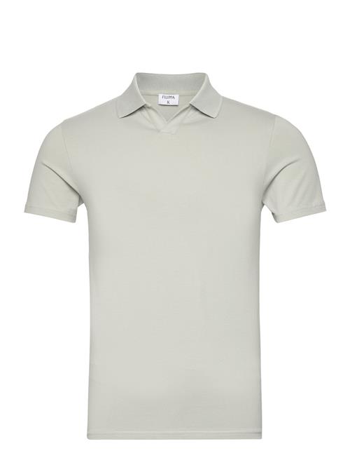 Se Filippa K Stretch Cotton Polo T-Shirt Filippa K Grey ved Booztlet