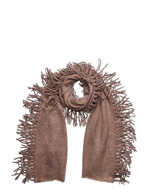 Se Davida Cashmere Scarf Fringes Davida Cashmere Brown ved Booztlet