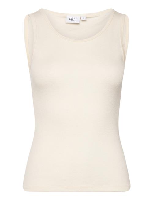 Se Saint Tropez Garimasz Wool Tank Top Saint Tropez Cream ved Booztlet