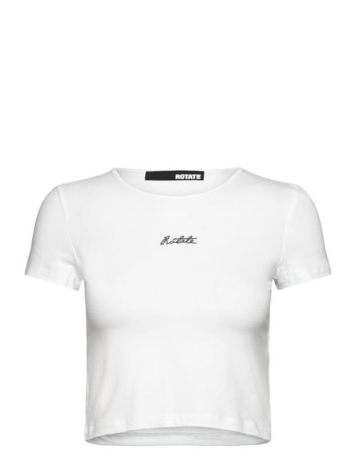 ROTATE Birger Christensen Logo Cropped T-Shirt ROTATE Birger Christensen White