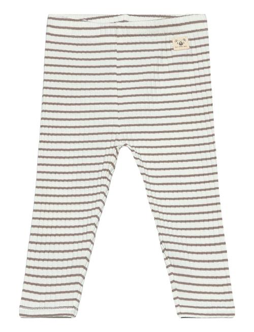 Se Mango Stripped Cotton Leggings Mango Brown ved Booztlet