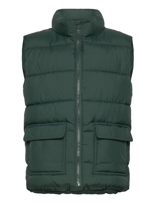 Se Mango Quilted Gilet Mango Green ved Booztlet