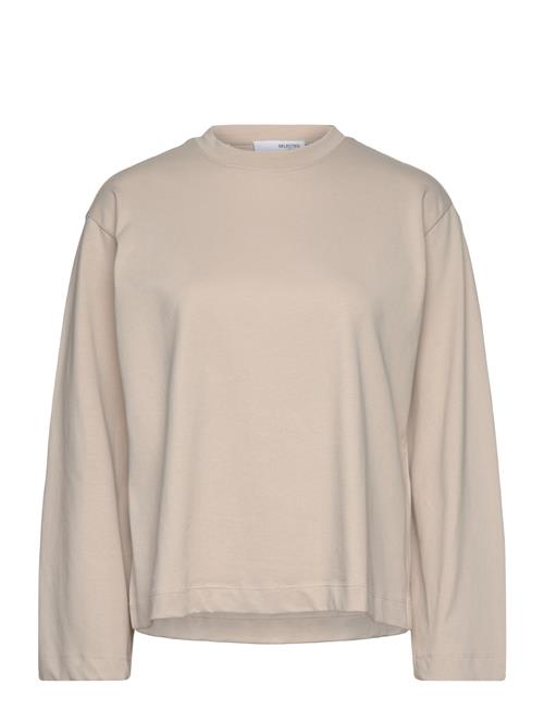 Selected Femme Slfelisa Ls Boxy Tee D2 Selected Femme Beige