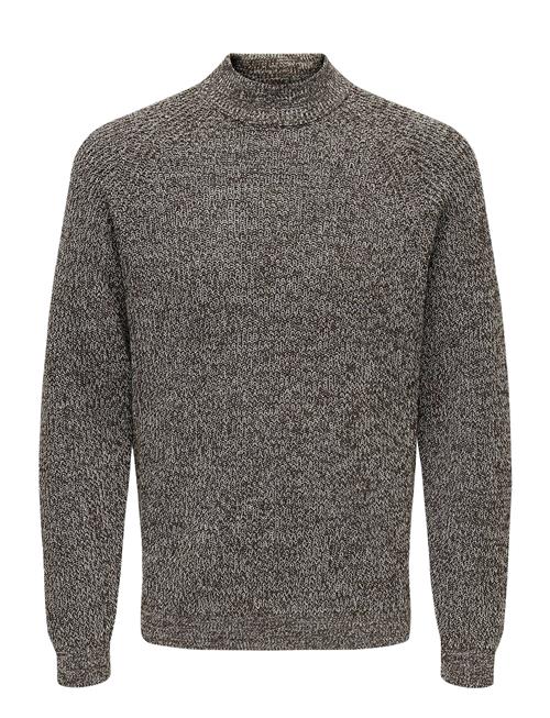 Onsfelip Life Reg 5 Twist High Neck Knit ONLY & SONS Brown